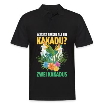 Was ist besser als ein Kakadu? Zwei Kakadus - Männer Poloshirt - Schwarz - Vorne - Kai (181cm)