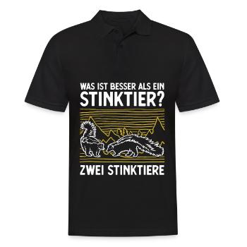 Was ist besser als ein Stinktier? Zwei Stinktiere - Männer Poloshirt - Schwarz - Vorne - Kai (181cm)