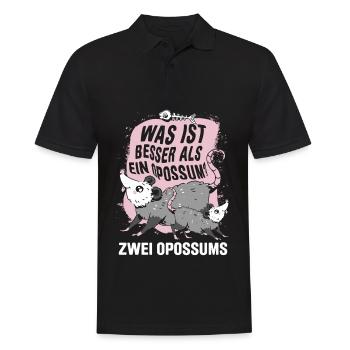 Was ist besser als ein Opossum? Zwei Opossums - Männer Poloshirt - Schwarz - Vorne - Kai (181cm)