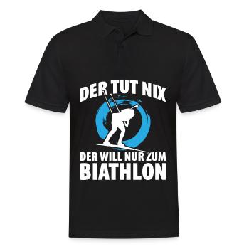 Der Tut Nix der Will Nur Zum Biathlon - Männer Poloshirt - Schwarz - Vorne - Kai (181cm)