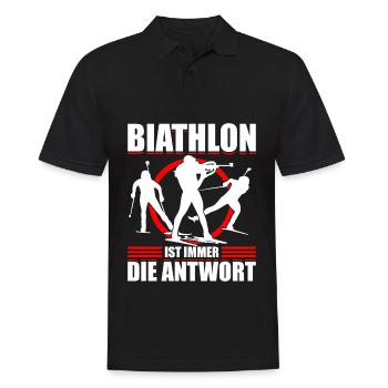 Biathlon Ist Immer Die Antwort Biathlon Fan - Männer Poloshirt - Schwarz - Vorne - Kai (181cm)