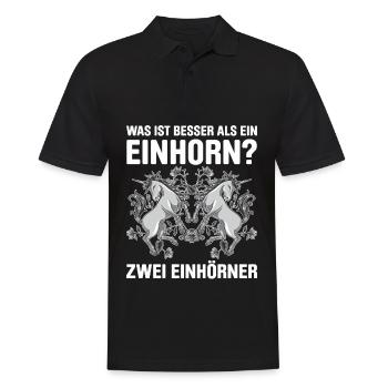 Was ist besser als ein Einhorn? Zwei Einhörner - Männer Poloshirt - Schwarz - Vorne - Kai (181cm)