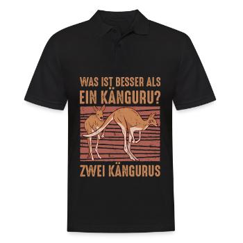 Was ist besser als ein Känguru? Zwei Kängurus - Männer Poloshirt - Schwarz - Vorne - Kai (181cm)