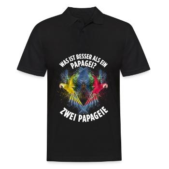 Was ist besser als ein Papagei? Zwei Papageie - Männer Poloshirt - Schwarz - Vorne - Kai (181cm)