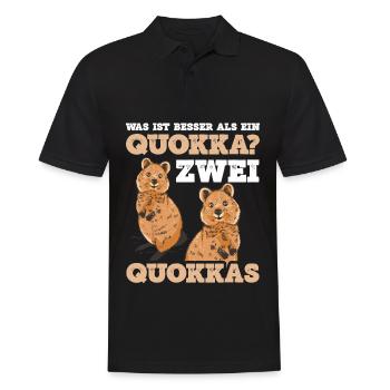 Was ist besser als ein Quokka? Zwei Quokkas - Männer Poloshirt - Schwarz - Vorne - Kai (181cm)