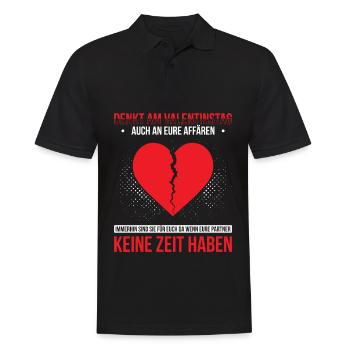 Denkt Am Valentinstag Auch An Eure Affären - Männer Poloshirt - Schwarz - Vorne - Kai (181cm)