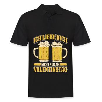 Ich Liebe Dich Nicht Nur Am Valentinstag - Männer Poloshirt - Schwarz - Vorne - Kai (181cm)