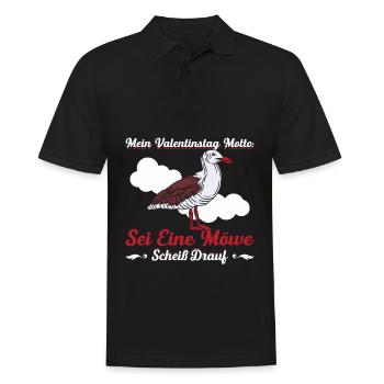 Mein Valentinstag Motto Sei Eine Möwe Scheiß Drauf - Männer Poloshirt - Schwarz - Vorne - Kai (181cm)