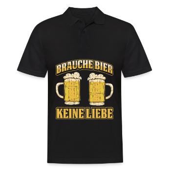 Brauche Bier Keine Liebe Valentinstag - Männer Poloshirt - Schwarz - Vorne - Kai (181cm)