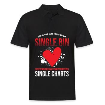 Solange Wie Ich Schon Single Bin Komme ich - Männer Poloshirt - Schwarz - Vorne - Kai (181cm)