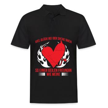 Viel Glück Bei Der Suche Nach So Geilen Freundin - Männer Poloshirt - Schwarz - Vorne - Kai (181cm)