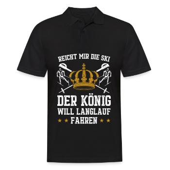 Reicht Mir Die Ski Der König Will Langlauf Fahren - Männer Poloshirt - Schwarz - Vorne - Kai (181cm)