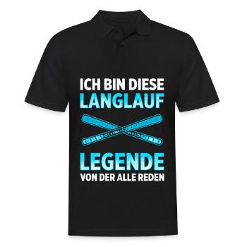 Ich Bin Diese Langlauf Legende Von Der Alle Reden - Männer Poloshirt - Schwarz - Vorne - Kai (181cm)