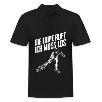 Die Loipe Ruft Ich Muss Los Skilangläufer Skater W - Männer Poloshirt - Schwarz - Vorne - Kai (181cm)