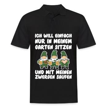 Gartenzwerg Für Gartenzwerg Liebhaber Gärtner Lust - Männer Poloshirt - Schwarz - Vorne - Kai (181cm)