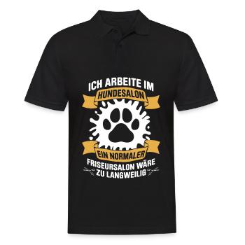 Hundepflege für Hundefriseurin Hundefriseur Groome - Männer Poloshirt - Schwarz - Vorne - Kai (181cm)