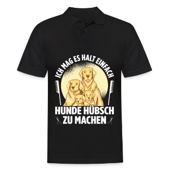 Hundepflege für Hundefriseurin Hundefriseur Groome - Männer Poloshirt - Schwarz - Vorne - Kai (181cm)