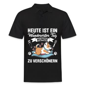Hundepflege für Hundefriseurin Hundefriseur Groome - Männer Poloshirt - Schwarz - Vorne - Kai (181cm)
