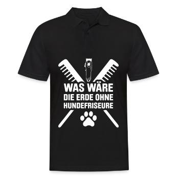 Hundepflege für Hundefriseurin Hundefriseur Groome - Männer Poloshirt - Schwarz - Vorne - Kai (181cm)