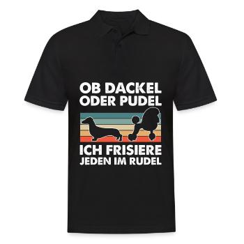 Hundepflege für Hundefriseurin Hundefriseur Groome - Männer Poloshirt - Schwarz - Vorne - Kai (181cm)
