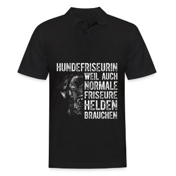 Hundepflege für Hundefriseurin Hundefriseur Groome - Männer Poloshirt - Schwarz - Vorne - Kai (181cm)