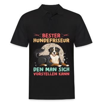 Hundepflege für Hundefriseurin Hundefriseur Groome - Männer Poloshirt - Schwarz - Vorne - Kai (181cm)