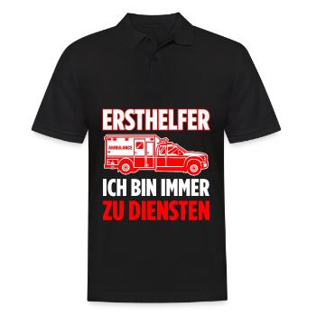 Erste Hilfe Für Ersthelfer Rettungssanitäter Sanit - Männer Poloshirt - Schwarz - Vorne - Kai (181cm)