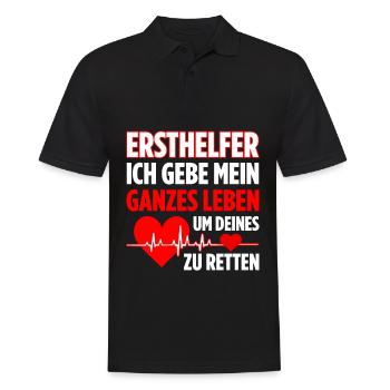 Erste Hilfe Für Ersthelfer Rettungssanitäter Sanit - Männer Poloshirt - Schwarz - Vorne - Kai (181cm)