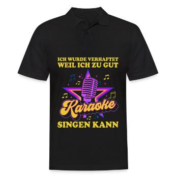 Karaoke Singen Für Lustige Karaoke Sängerin Karaok - Männer Poloshirt - Schwarz - Vorne - Kai (181cm)
