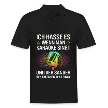Karaoke Singen Für Lustige Karaoke Sängerin Karaok - Männer Poloshirt - Schwarz - Vorne - Kai (181cm)