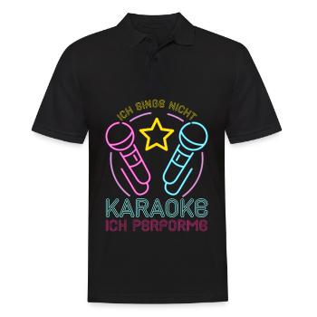 Karaoke Singen Für Lustige Karaoke Sängerin Karaok - Männer Poloshirt - Schwarz - Vorne - Kai (181cm)