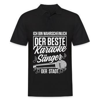 Karaoke Singen Für Lustige Karaoke Sängerin Karaok - Männer Poloshirt - Schwarz - Vorne - Kai (181cm)