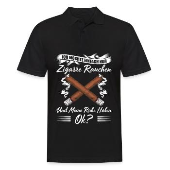 Zigarre Rauchen Für Zigarrenliebhaber Zigarrenrauc - Männer Poloshirt - Schwarz - Vorne - Kai (181cm)