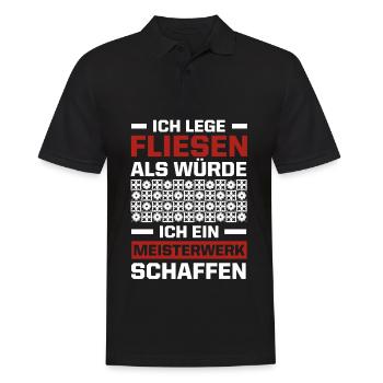 Fliesenlegen Für Fliesenleger Fliesenlegermeister - Männer Poloshirt - Schwarz - Vorne - Kai (181cm)