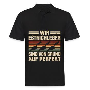 Estrich Legen Für Estrichleger Estrichbauer Handwe - Männer Poloshirt - Schwarz - Vorne - Kai (181cm)
