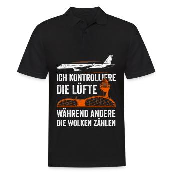 Luftraumkontrolle Für Fluglotsen Flugkontrolleur R - Männer Poloshirt - Schwarz - Vorne - Kai (181cm)
