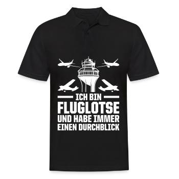 Luftraumkontrolle Für Fluglotsen Flugkontrolleur R - Männer Poloshirt - Schwarz - Vorne - Kai (181cm)