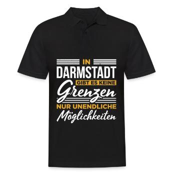 In Darmstadt Gibt Es Keine Grenzen Unendliche Mögl - Männer Poloshirt - Schwarz - Vorne - Kai (181cm)