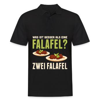 Was ist besser als eine Falafel? Zwei Falafel Lieb - Männer Poloshirt - Schwarz - Vorne - Kai (181cm)