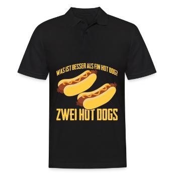 Was ist besser als ein Hot Dog? Zwei Hot Dogs Lieb - Männer Poloshirt - Schwarz - Vorne - Kai (181cm)