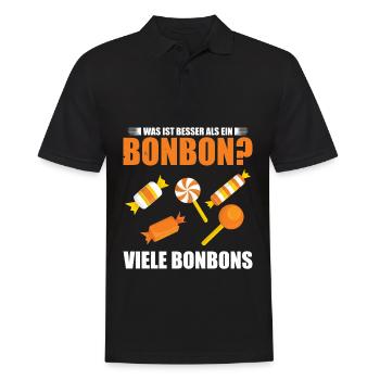 Was ist besser als ein Bonbon? Viele Bonbons Liebl - Männer Poloshirt - Schwarz - Vorne - Kai (181cm)