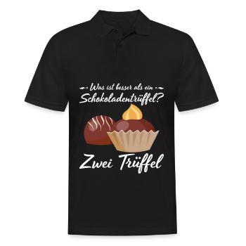 Was ist besser als ein Schokoladentrüffel? Zwei Tr - Männer Poloshirt - Schwarz - Vorne - Kai (181cm)