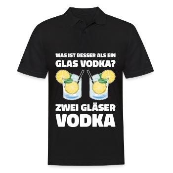 Was ist besser als ein Glas Vodka? Zwei Gläser Vod - Männer Poloshirt - Schwarz - Vorne - Kai (181cm)