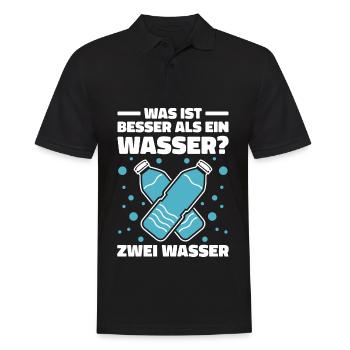 Was ist besser als ein Wasser? Zwei Wasser Lieblin - Männer Poloshirt - Schwarz - Vorne - Kai (181cm)