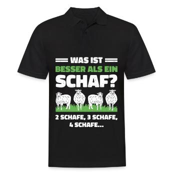 Was ist besser als ein Schaf? 2 Schafe, 3 Schafe, - Männer Poloshirt - Schwarz - Vorne - Kai (181cm)