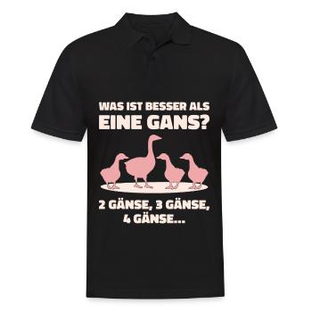 Was ist besser als eine Gans? 2 Gänse, 3 Gänse, 4 - Männer Poloshirt - Schwarz - Vorne - Kai (181cm)