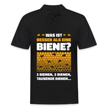 Was ist besser als eine Biene? 2 Bienen, 3 Bienen, - Männer Poloshirt - Schwarz - Vorne - Kai (181cm)