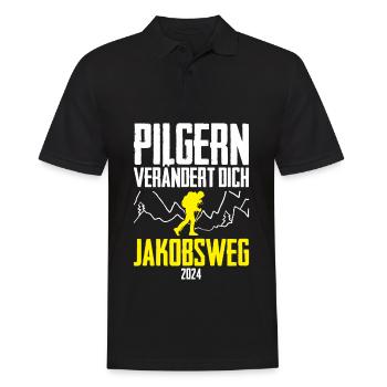 Jakobsweg Für Pilger Wanderer Pilgerweg Camino de - Männer Poloshirt - Schwarz - Vorne - Kai (181cm)