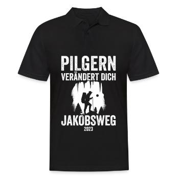 Jakobsweg Für Pilger Wanderer Pilgerweg Camino de - Männer Poloshirt - Schwarz - Vorne - Kai (181cm)