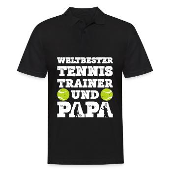 Weltbester Tennis Trainer Und Papa Tennisspieler - Männer Poloshirt - Schwarz - Vorne - Kai (181cm)